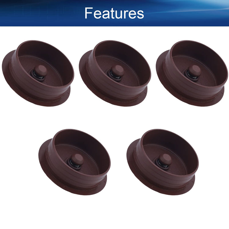 Yinpecly 1.97" Plastic Cable Hole Cover Cord Desk Grommet for Home Office Desk Cable Cord Organizer Plastic Cover Hardware Wire Organizer Brown Tone 20pcs