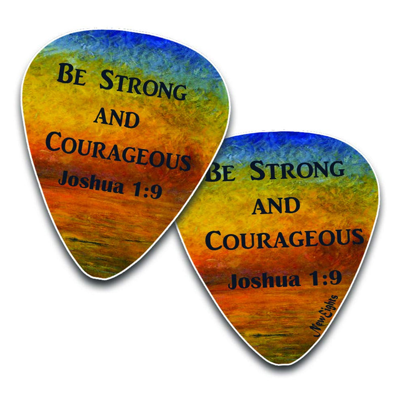 Christian Guitar Picks (12 pack)- Be Strong - Jeremiah 29:11 - Celluloid Medium - Best Stocking Stuffers for Dad Men Thanksgiving Christmas Birthday - Worship The Lord Excitedly