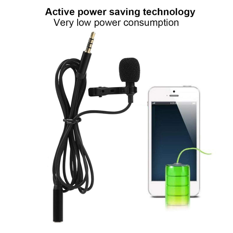 Lavalier Microphone 3.5mm Omnidirectional Lavalier Mic with Clip-on Lapel Mic for Mobile Phone
