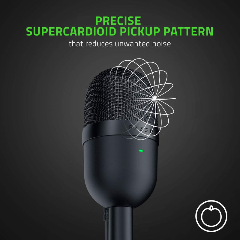 Razer Seiren Mini - Ultra-Compact Condenser Microphone - Mercury - FRML Mercruy / White