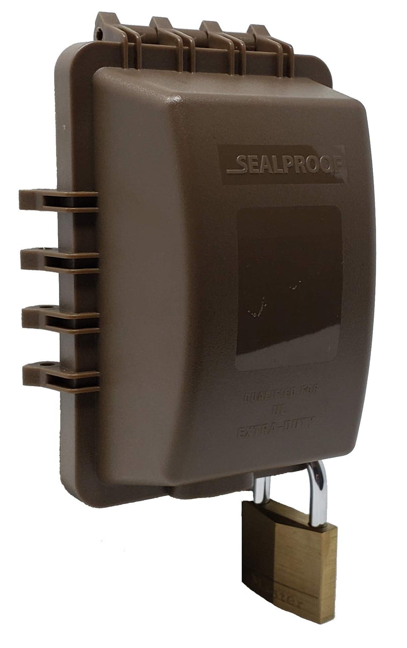 Sealproof 1-Gang Weatherproof In Use Outlet Cover | Horizontal/Vertical Outdoor Plug and Receptacle Protector, Lockable Bubble Cover, UL Extra Duty Compliant, 18 Configurations Bronze
