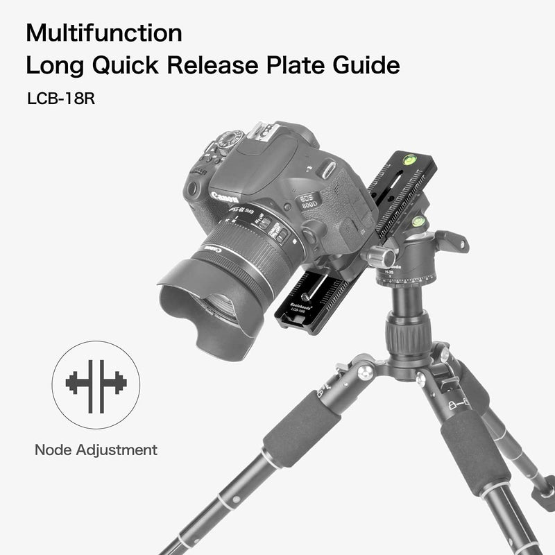 180mm Quick Release Plate Rail Nodal Slide Dual Dovetail Plate with Bubble Level Compatible Arca-Swiss 180mm QR Plate