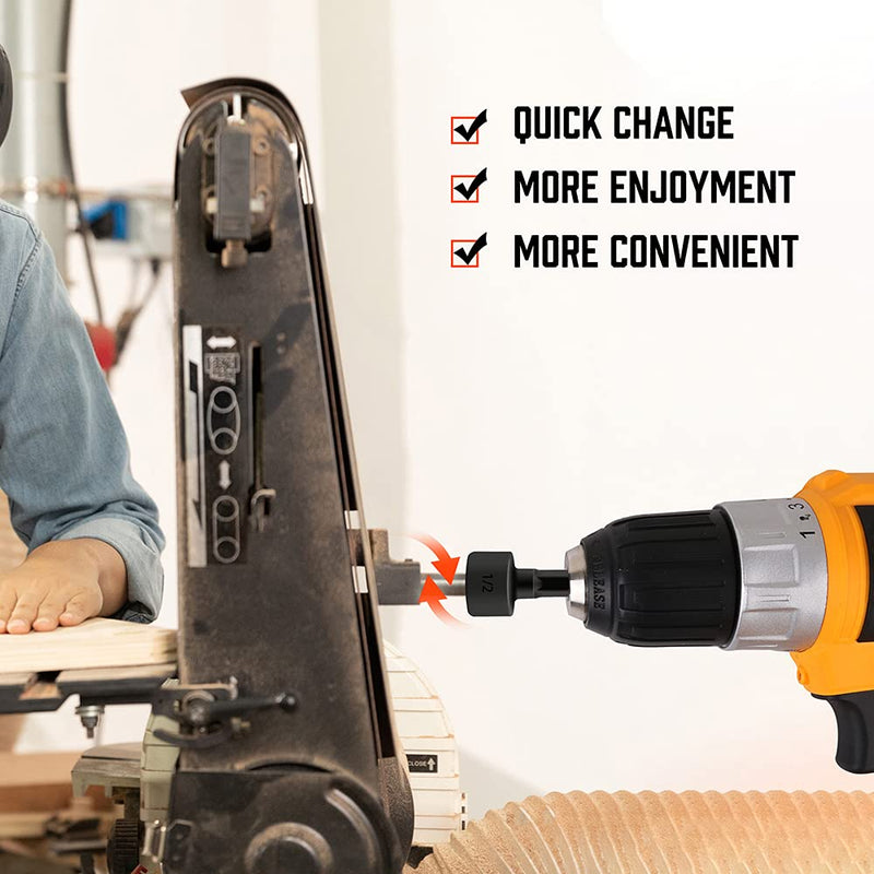 HORUSDY 22-Piece Power Nut Driver Set for Impact Drill, SAE and Metric, 1/4” Hex Head Drill Bit Set