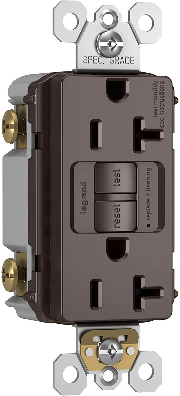 Legrand radiant Self-Test GFCI Outlet, Brown, 20 Amp, 2097CCD12