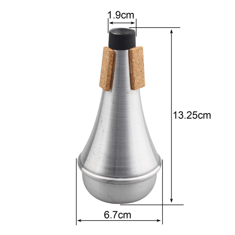 [AUSTRALIA] - Futheda Silver Lightweight Cork Strips Aluminum Alloy Practice Cup Trumpet Cornet Straight Mute Silencer Home Quietly Practicing Musical Instrument Accessories 