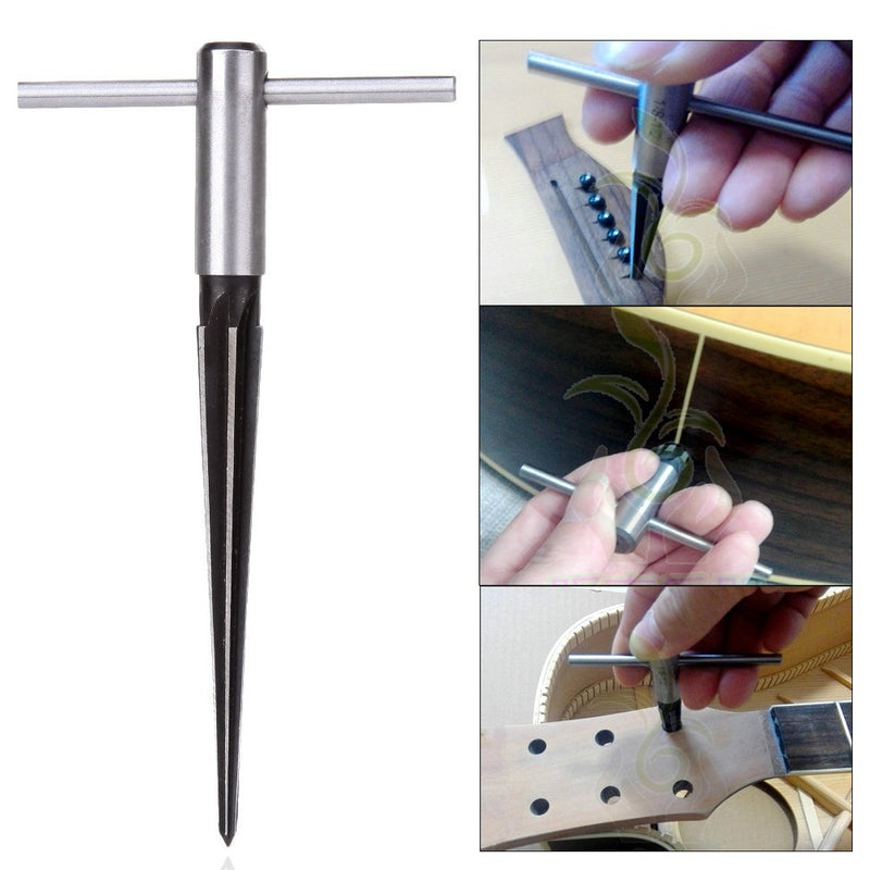 Alnicov T Shape Tapered Hex Bridge Pin Hole Handle Drilling Tool for Taper Holes on Top of Planks,Chamfering,Screw Sinking Holes