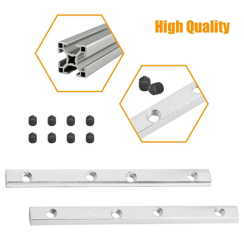 Qjaiune 4Pcs 2020 Straight Line Connector, T Slot Aluminum Extrusion Connectors with M5 Screws, 3.9 Inch Joint Line Brackets T Slot Fasteners for 2020 Series Aluminum Extrusion Profile with Slot 6mm