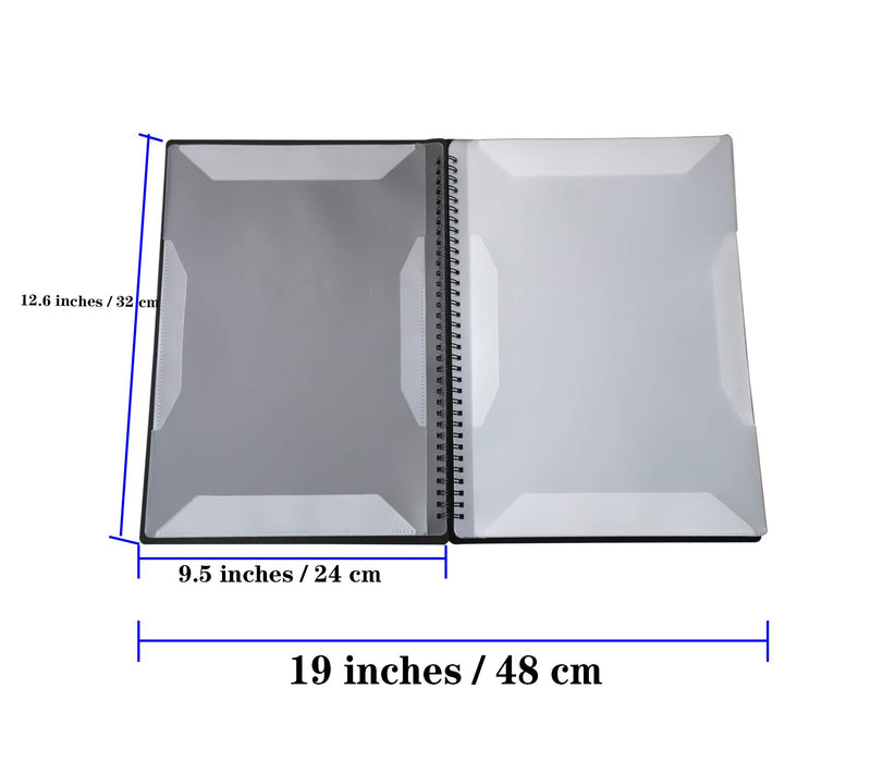 [AUSTRALIA] - Music Folder, Music Score Folder, Band Folder, writable, Spiral Binding, Double-Sided File A4 Size 20 Sleeves 40 Pockets. Also for Drawing, modifying Files and Storing Files (Black) 