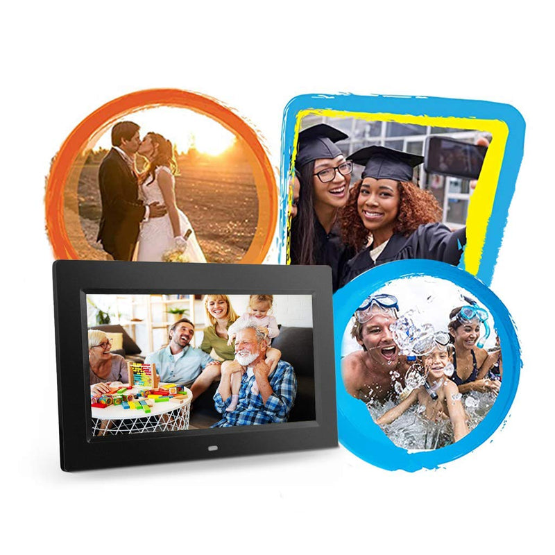 Sonicgrace 10” Digital Photo Frame with Remote Control, 16:9 LCD Screen, Slide Show, Plug and Play, SD Card USB Flash Drive, Built in Calendar and Clock, Wall mountable,Great idea