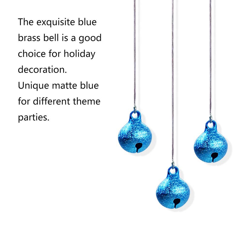 CLLOOTVE Jingle Bells， 0.6Inch/ 15MM Brass Craft Bells for Holiday Home Decoration，Christmas Festival Decoration，Gifts Decoration，Party Wedding Decoration DIY Project, 80Pcs，Matte Blue 0.6-Inch/ 15mm, 80Pack matte blue
