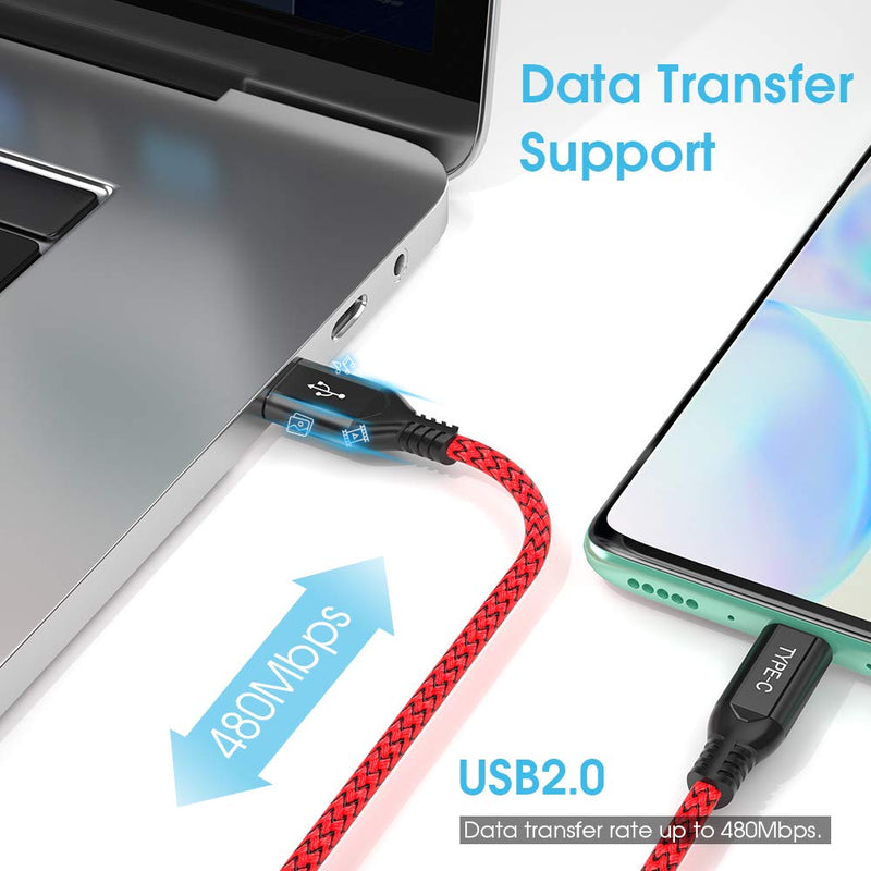 TITACUTE Warp Charge Type-C Cable, Dash Charge Cable 5V 4A Fast Charge USB C Cable 1FT Short Nylon Braided Dash Cable Charging Rapidly Data Sync for OnePlus 8 7T 7 Pro 6T 6 5T 5 3T 3 Red