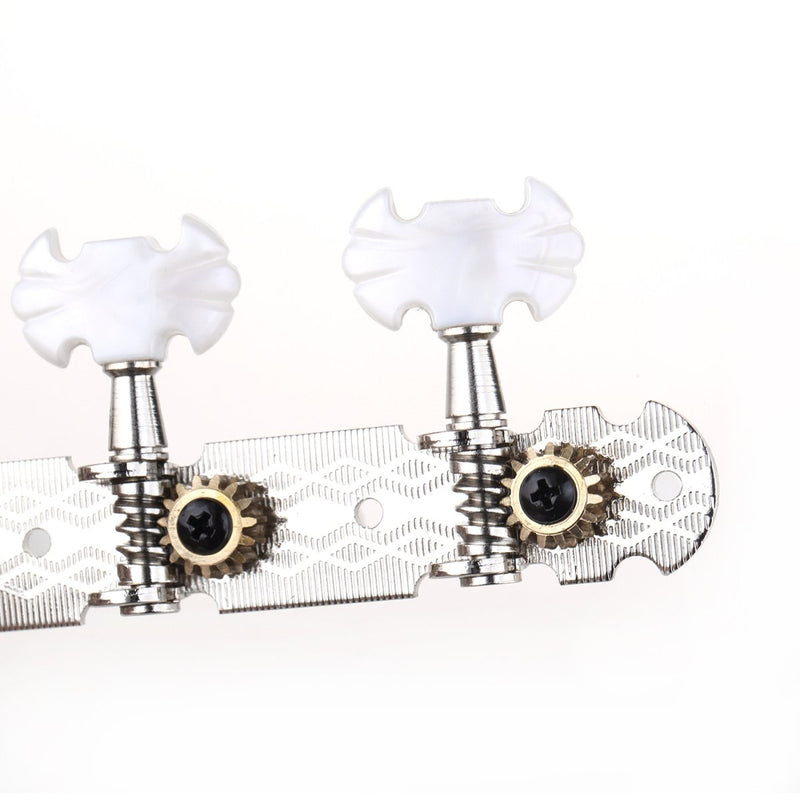 Musiclily Pro 3 on a Plate Classical Guitar Machine Heads Tuning Pegs Keys Tuners Set, Butterfly Button Nickel