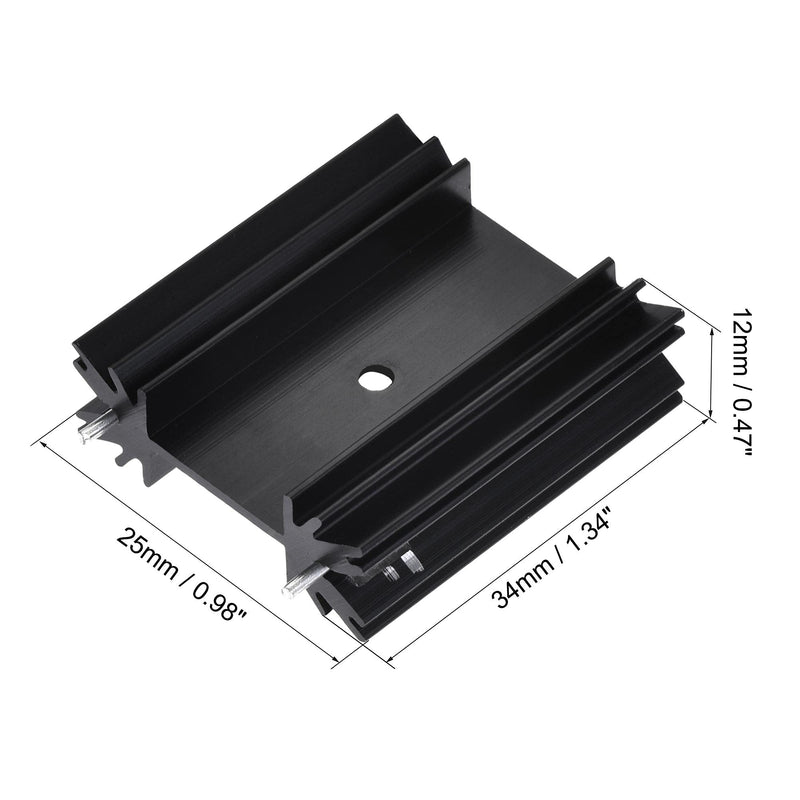 [AUSTRALIA] - uxcell 34mm x 25mm x 12mm TO-220 Aluminum Heatsink for Cooling Transistor Diodes with 2 Support Pin Black 6pcs 