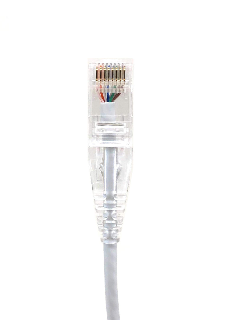 MICRO CONNECTORS Ultra Slim 7 Feet (28AWG) Cat6 UTP RJ45 Patch Cables, Pack of 5, White (E08-007W-SL5) 5 Pack