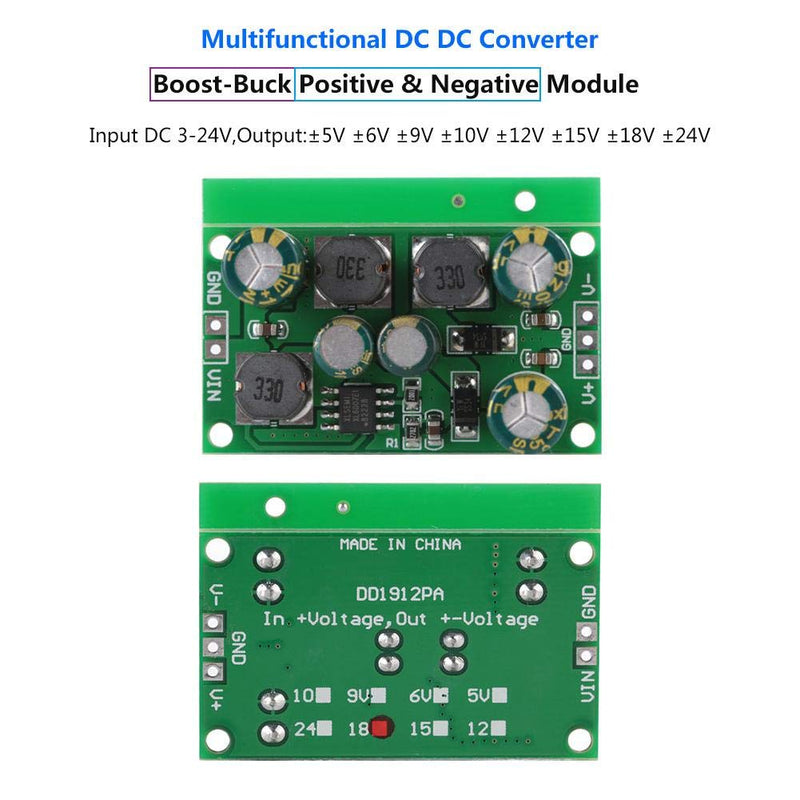 DC-DC Positive & Negative Voltage Boost-Buck Converter Output ±5V 6V 9V 10V 12V 15V 18V 24V (Output voltage ±15VDC) Output voltage ±15VDC