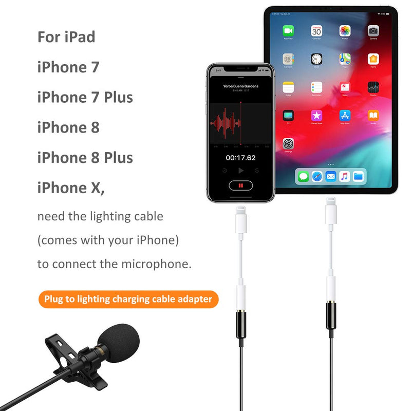 [AUSTRALIA] - Professional Lavalier Lapel Microphone Complete Set - Omnidirectional Condenser Grade Audio Video Recording Mic for Android/iPhone/PC/Camera for Interview, YouTube, Video Conference, Podcast 