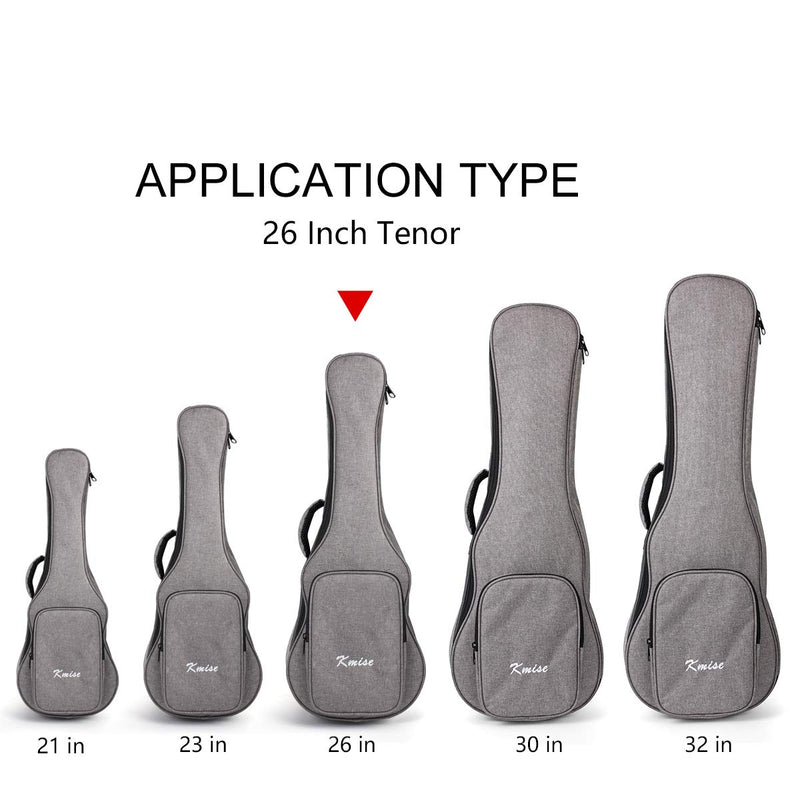 Tenor Ukulele Gig Bag 26 inch Soft Carring Case Double Strap With 3 Picks By Kmise