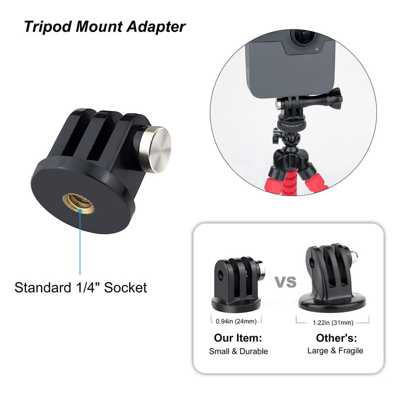 SOONSUN Tripod Mount Adapter, 1/4 - 20 Screw Adapter, Tripod and Cold Shoe Mount Convert Adapter Compatible with GoPro Max Hero 10 9 8 7 6 5 4 3 2, DJI OSMO Action Camera, Digital and DSLR Cameras
