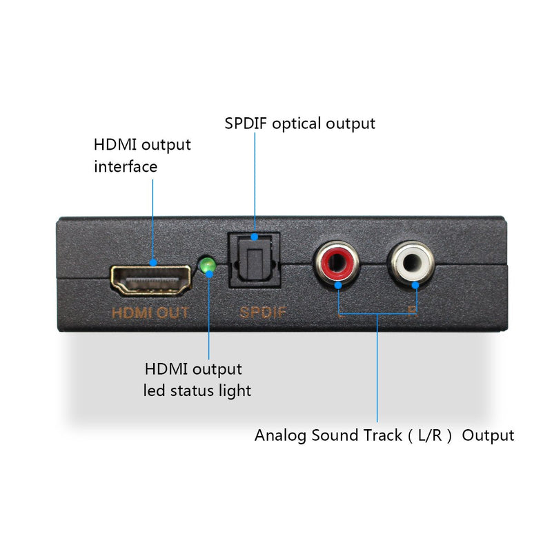 [AUSTRALIA] - 4Kx2K HDMI Audio Extractor Hdmi to HDMI (Spdif+R/L) Audio Splitter ARC Converter Box Audio Splitter with Pass/2.0ch/5.1 ch Audio Model Support DTS-HD 