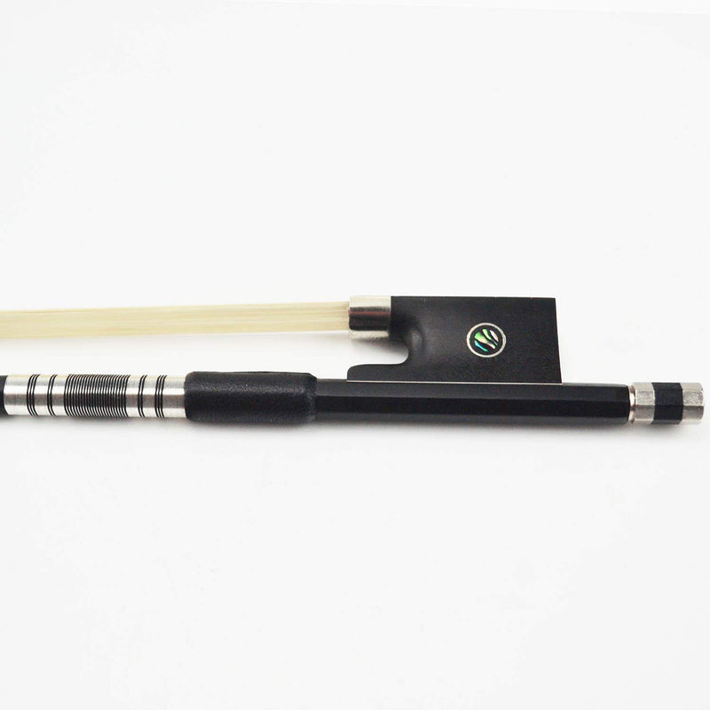 4/4 Full Size Carbon Fiber Violin Bow Full 101V Advanced Level 74.5 cm 4 4 Parisian Eyes Ebony Frog Straight Smooth Screw Strong and Durable Unbleached Mongolian Horse Hair Warm Sweet Sound 4/4