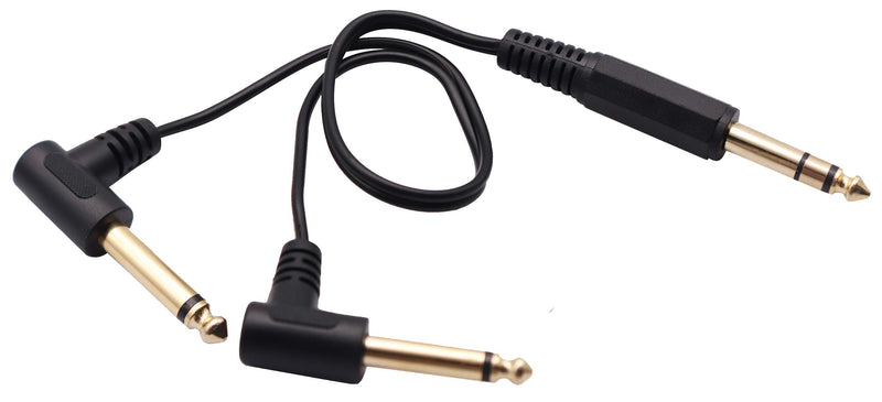 [AUSTRALIA] - zdyCGTime 6.35mm to 26.35 Audio Y Splitter Cable,Gold Plated 90 Degree 1/4 Inch 6.35mm Male TRS Stereo to 2(Dual) 6.35mm 1/4 Inch Male TS Mono Right Angle Y Splitter Audio Cable(30CM/12Inch) 30CM/12Inch 