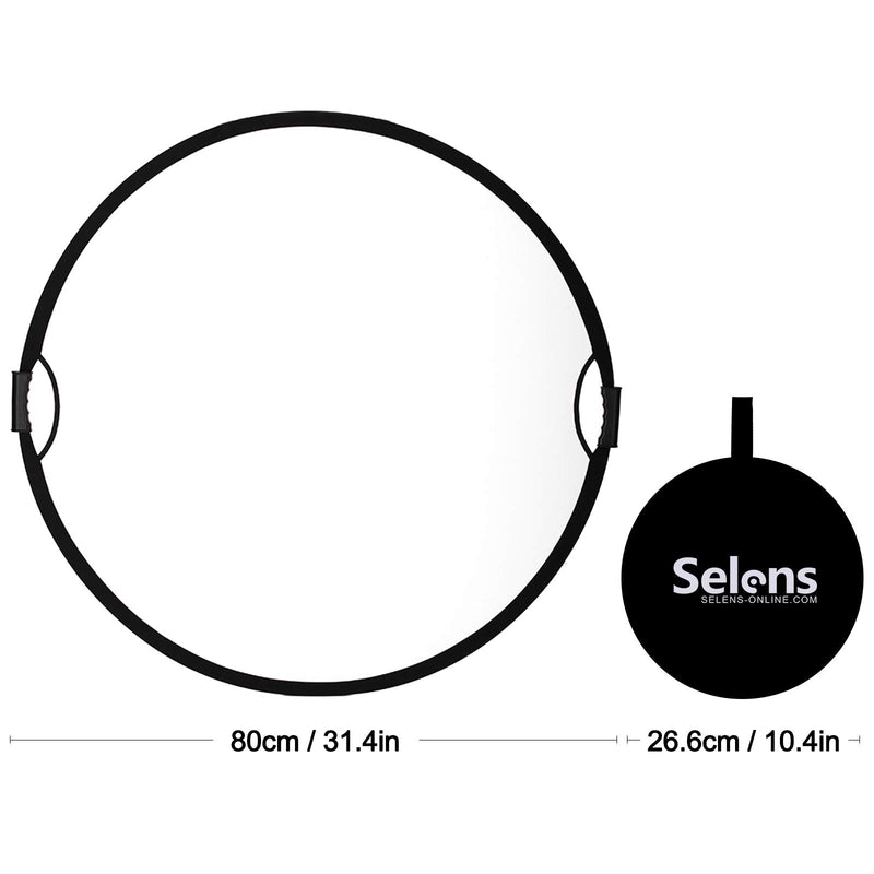 Selens 32 in (80cm) 5-in-1 Round Reflector with Handle for Photography Photo Studio Lighting & Outdoor Lighting 32 Inch