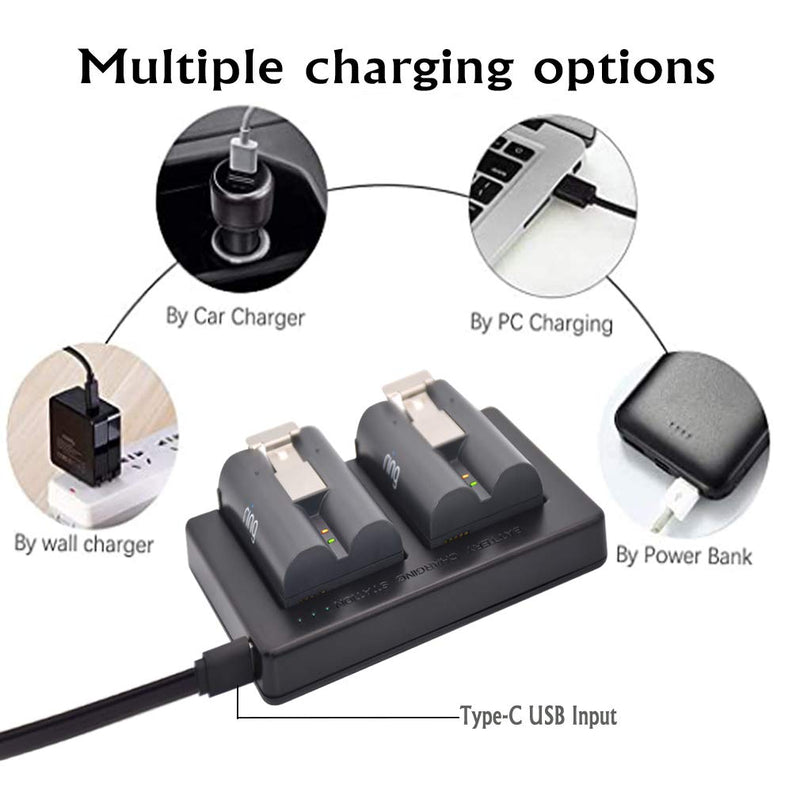 Ring Battery Charger, Dual Port Ring Rechargeable Batteries Charger Station, This Battery Charging Station Compatibl for Ring Spotlight Cam & Ring Video Doorbell 2 Spotlight Cam & Ring Stick Up Cam