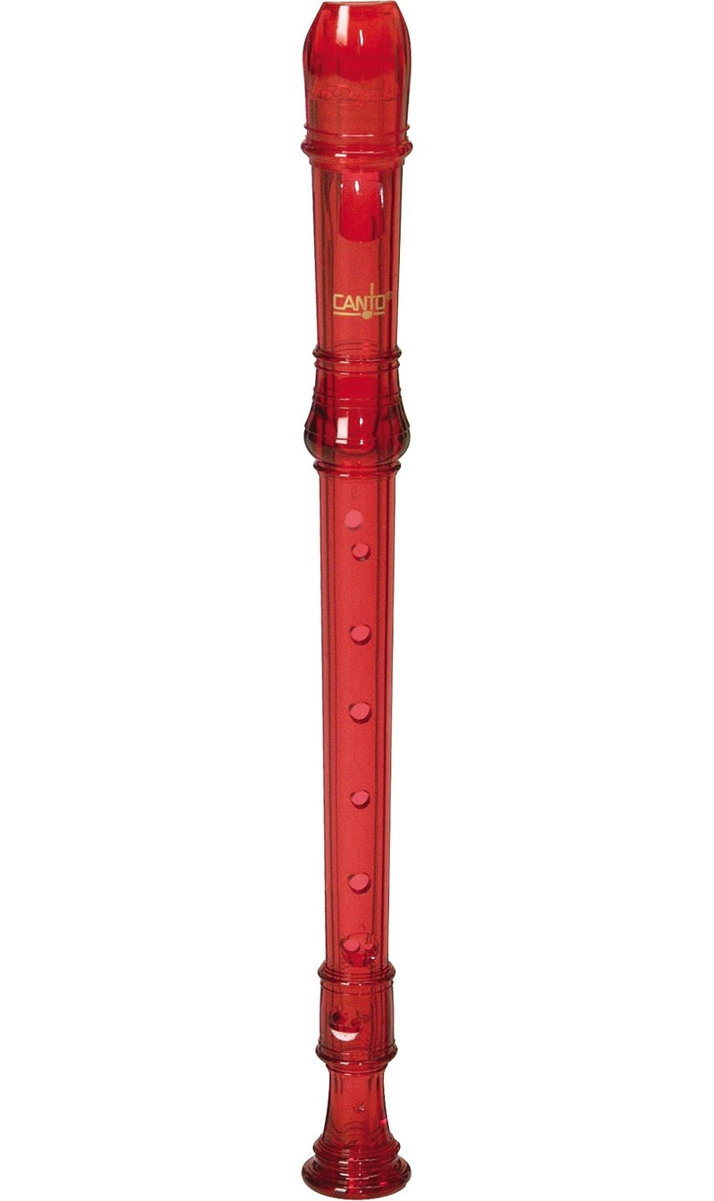 [AUSTRALIA] - Canto One-Piece Translucent Soprano Recorder with Baroque Fingering Transparent Red 