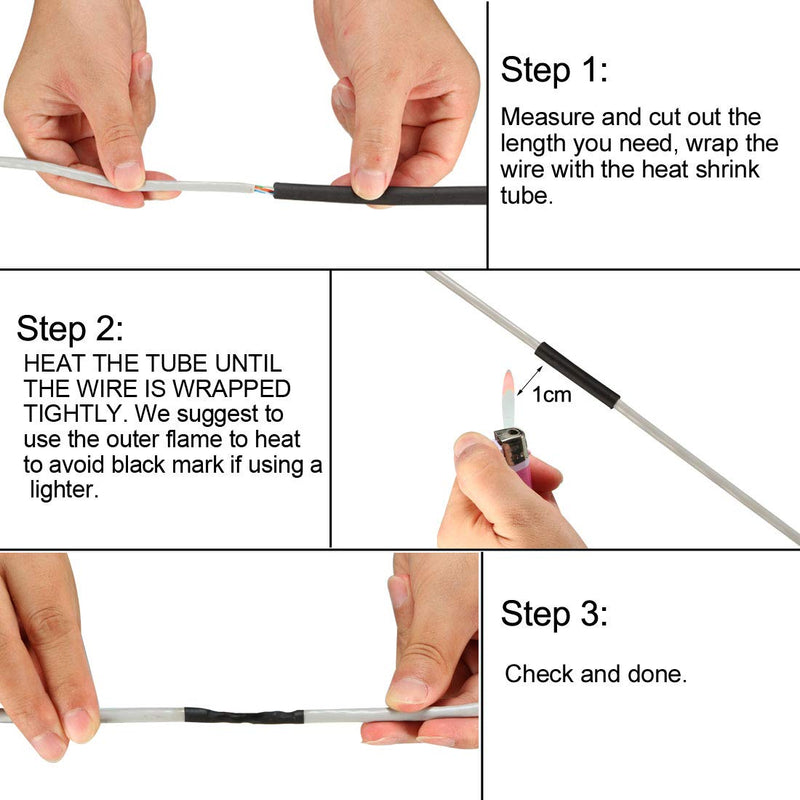 uxcell Heat Shrink Tubing, 2"(50mm) Dia 80mm Flat Width 2:1 Ratio Shrinkable Tube Cable Sleeve 1m - Black
