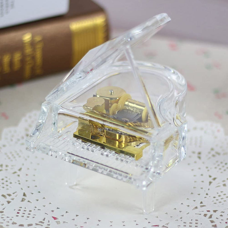 SOFTALK Mechanical Wind-up Music Box Piano Musical Box Transparent Acrylic Graceful Melody for Gifts for Christmas,Birthday and Valentine's Day … (Tune : Anastasia-Once Upon a December) Tune : Anastasia-once Upon a December