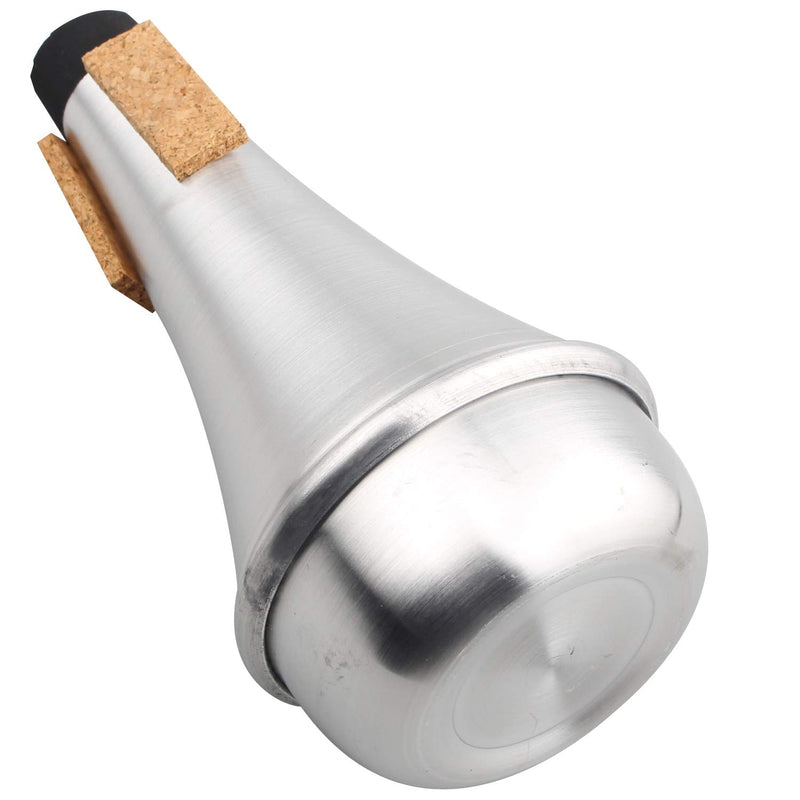 [AUSTRALIA] - Futheda Silver Lightweight Cork Strips Aluminum Alloy Practice Cup Trumpet Cornet Straight Mute Silencer Home Quietly Practicing Musical Instrument Accessories 
