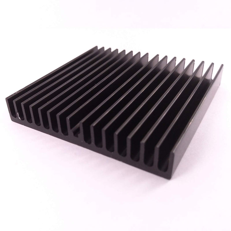 Easycargo 2pcs 60mm Heatsink 60x60x10mm, Black Anodized Aluminum Cooling Heat Sink, Cooler Heatsink for Cooling LED Panel (60mmx60mmx10mm)