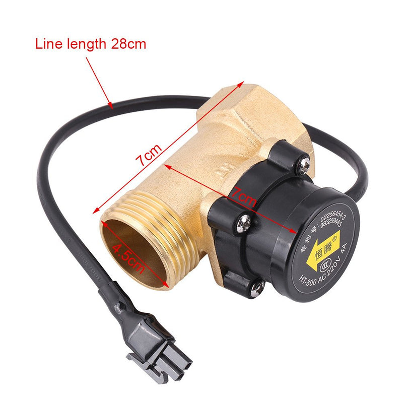 HT-800 G1 Thread 220V Magnetic Wate Flow Sensor Switch Pipe Boosting Pump Laser Machine Automatic Electronic Switch Control for Shower Low Water Pressure Solar Heater Water Circulation