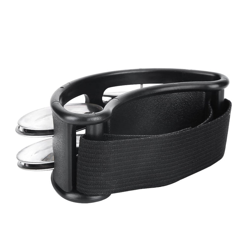 [AUSTRALIA] - Foot Tambourine, 3 Colors Foot Tambourine Percussion Musical Instrument with Metal Jingles Bell for Drum Accessory Instrument(Black) Black 