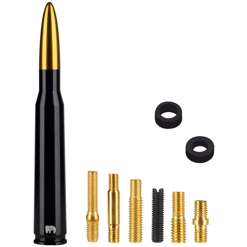 50 Cal Caliber Bullet Style Antenna for Chevy - Silverado (2007-2021), Colorado (2003-2021), Equinox (2003-2017), Avalanche (2002-2013) - Designed for Optimized FM/AM Reception (Gold) Gold
