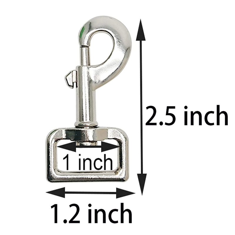 2.5 Inch Swivel Eye Bolt Snap Hooks Metal Swivel Clips for Keychain, Linking Dog Leash Collar, 12 Pcs
