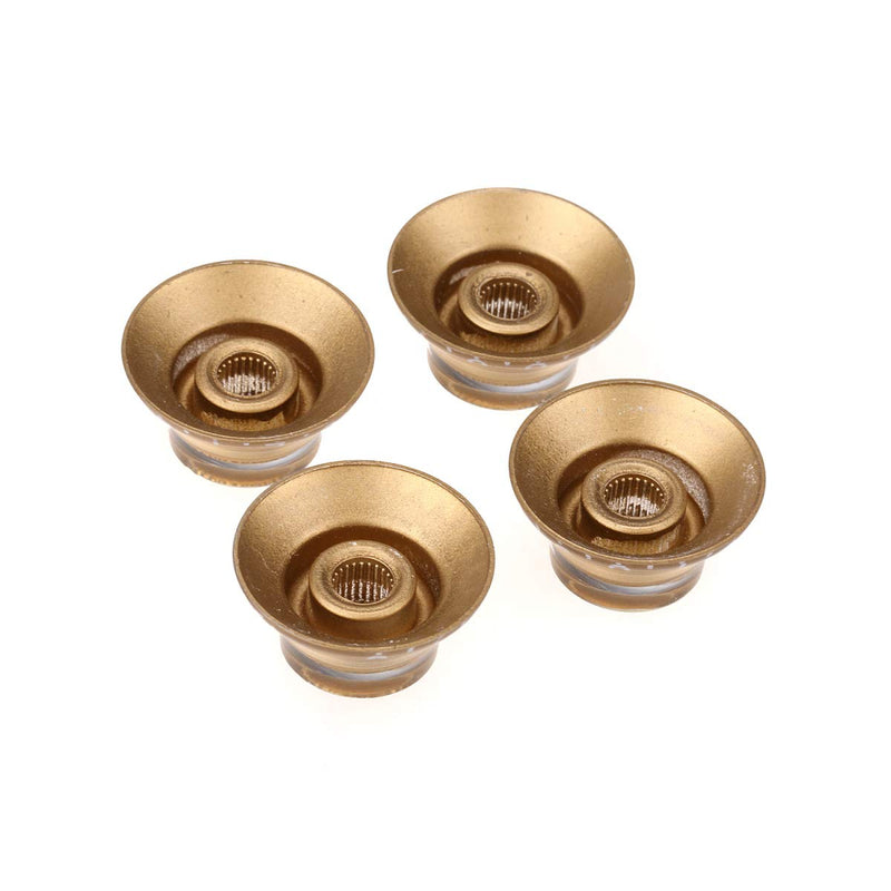 Musiclily Pro Left Handed Metric Size 18 Spline Bell Top Hat Control Knobs for Epiphone Les Paul Electric Guitar Asia Import Guitar Bass Split Shaft Pots, Gold (Set of 4)