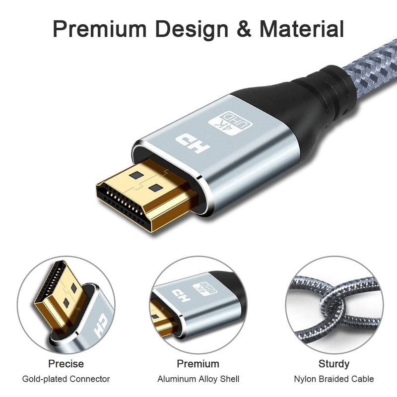 HDMI Cable 4K 2 Foot, 4K 60HZ High Speed 18 Gbps HDMI 2.0 Cable,HDR, HDCP 2.2/1.4, 3D, 2160P,1080P 28AWG HDMI Cord for UHD Samsung TV,Monitor, PS4/3, Xbox One