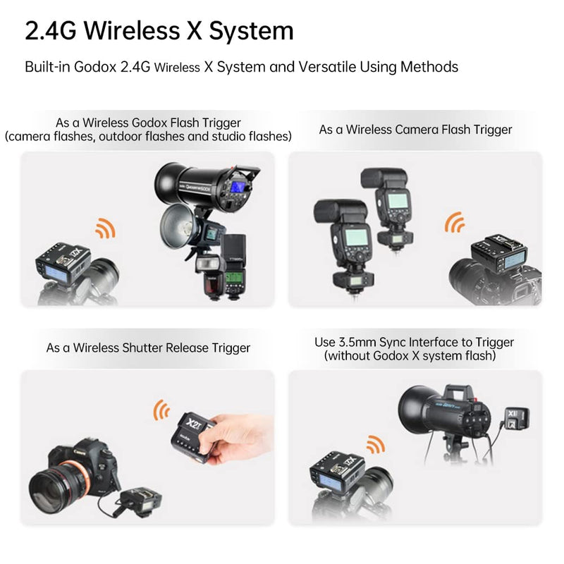 Godox X2T-S TTL Wireless Trigger Flash for Sony,1/8000s HSS, 5 Separate Group Buttons,New Hotshoe Locking,Compatible with Sony DSLR (X2T-S)
