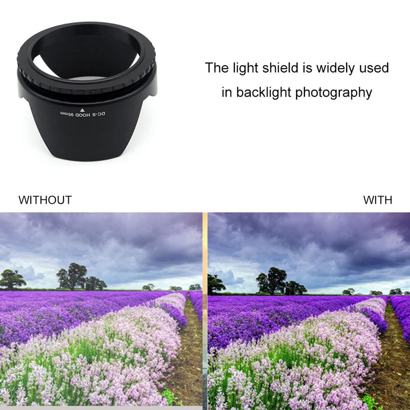 LingoFoto Universal 95mm Screw Mount Flower-Shaped Lens Hood