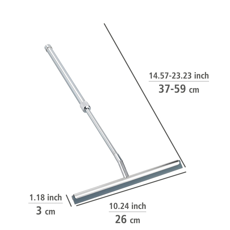 Wenko Glass Doors, Bathroom Squeegee for Shower, Stainless Steel Dimensions 10.2 x 14.6-23.2 x 1.2 in, 1x10x15-23 in, Shiny