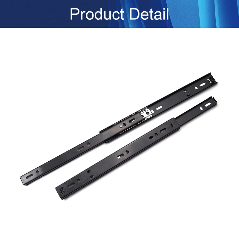 [AUSTRALIA] - Yinpecly 1Pair Metal Ball Bearing Side Mount Drawer Slides for Furniture Drawers, Cold Rolled Steel 2 Fold Ball Slide Drawer Ball Bearing Slide Track Rail, Black Tone 10" Length 10 Inch 
