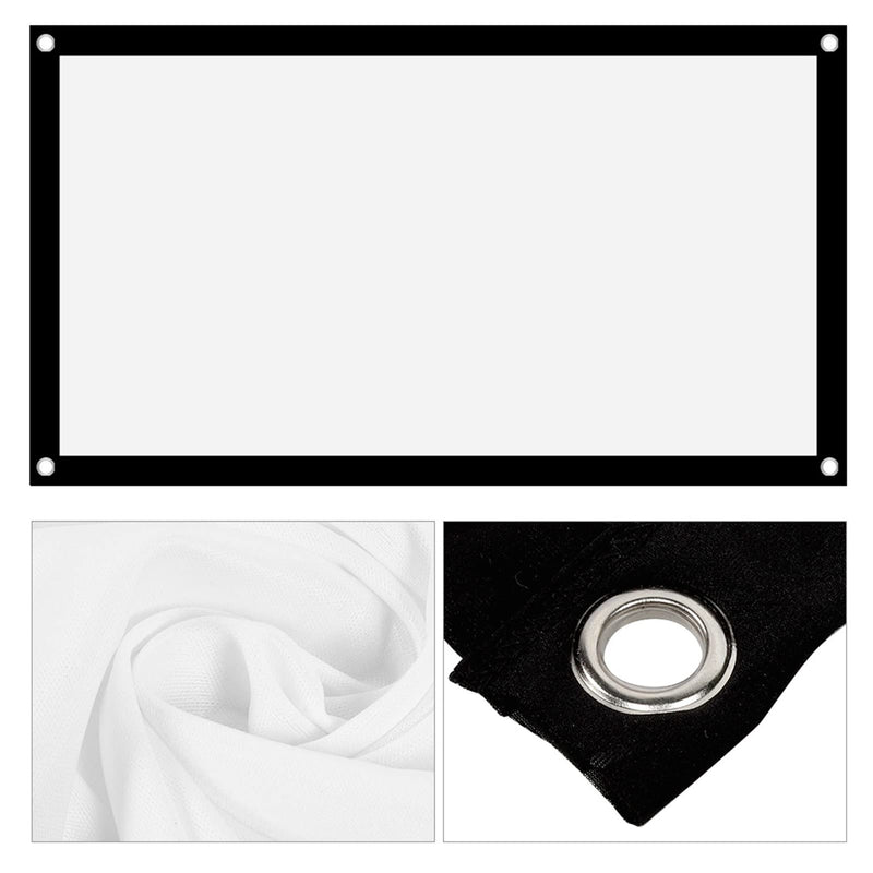 Projector Screen, 16:9 Thicken White Polyester Projector Curtain Non Crease Home Theater Foldable Projection Screen for Home Theater, Conference, Outdoor Camping Movie (40 inches) 40 inches