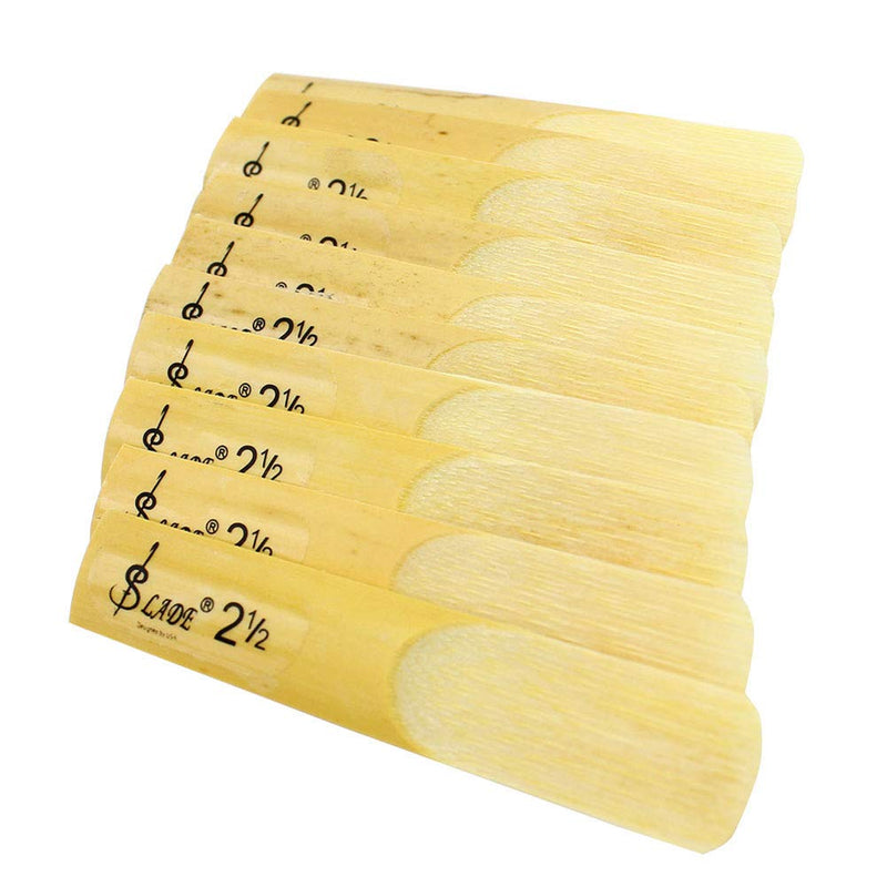 Bnineteenteam Tenor Saxophone Reeds, Saxophone Bamboo Reeds Replacement Strength 2.5 Fit for Alto bB Saxophone (10 Pcs a Set