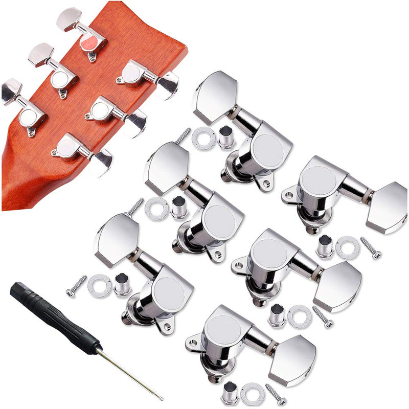 6PCS Guitar String Tuning Pegs 3L3R Acoustic Guitar Tuning Pegs Machine Head Tuners, Knobs Tuning Keys, Guitar Parts, Durable, Anti-Corrosion And Anti-Rust For Acoustic Or Electric Guitar
