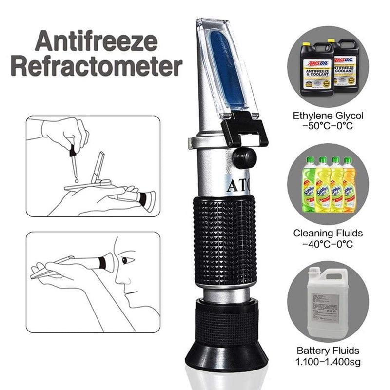 [AUSTRALIA] - Abuycs Antifreeze Refractometer for Glycol, Antifreeze, Coolant and Battery Acid, Measuring Freezing Point of Automobile Antifreeze, Urea Adblue Battery Fluid Condition Glass Water Tester ATC Tool 