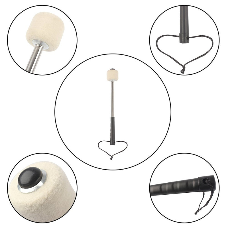 Bass Drum Mallet, Durable Wool Felt Head Metal Drumstick Mallet Percussion Marching Band Accessory Percussion Part