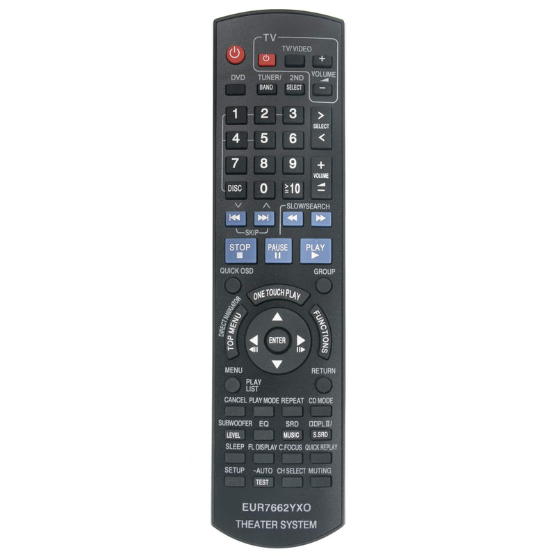 New EUR7662YX0 Replace Remote Control fit for Panasonic DVD Home Theater Sound System SC-PT750 SC-PT753 SC-PT950 SC-PT1050 SC-PT953 SH-FX65T SE-FX65 SE-FX66 SB-HF950 SB-HF1050 SB-HC950 SB-HS950