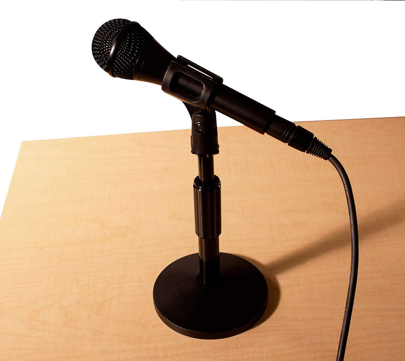 [AUSTRALIA] - RHM Desktop Microphone Stand with Iron Base, Tabletop Mic Holder with Mic Clip for Meeting, Lectures, Podcast for Blue Yeti Snowball Spark & Other Microphones 