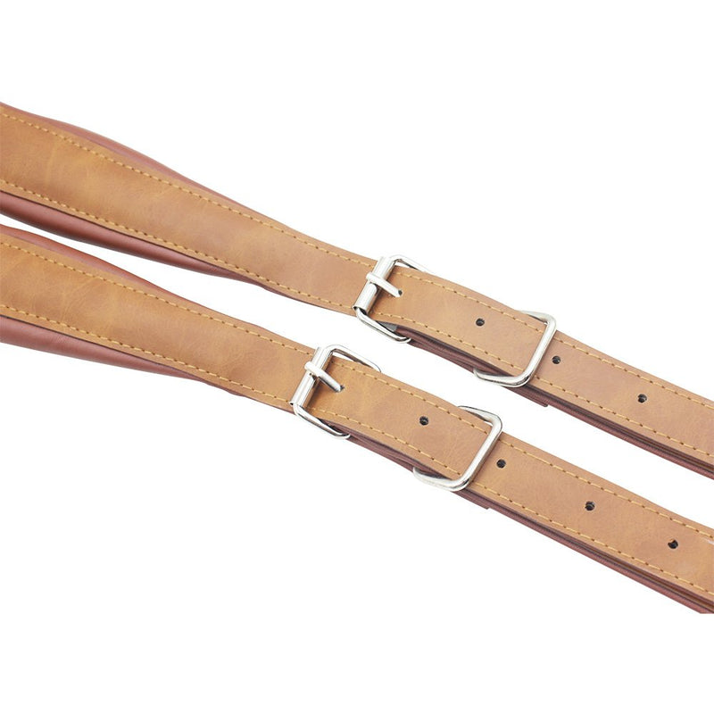 ammoon One Pair Synthetic Leather Accordion Shoulder Straps for 16-120 Bass Accordions Coffee